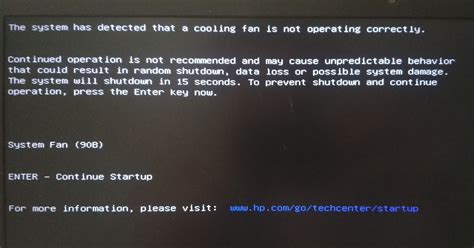 Solved: SYSTEM ERROR 90B ( COOLING FAN IS NOT CO OPREATING) - HP Support Community - 6651658