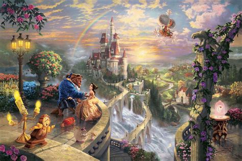 Thomas kinkade the disney dreams collection beauty and the ... | Disney paintings, Kinkade ...