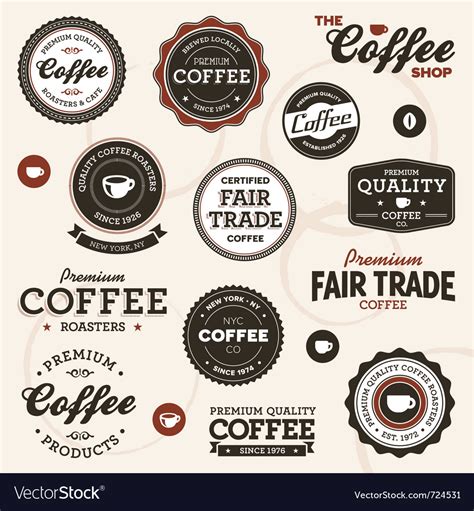 Vintage coffee labels Royalty Free Vector Image