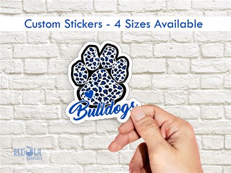 Personalized Bulldog Sticker, Mascot, School, Spirit, Bulldog, Football ...