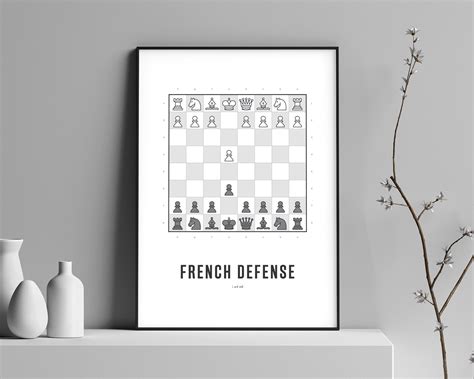 French Defense Chess Opening Print Chess Poster Chess Gift - Etsy