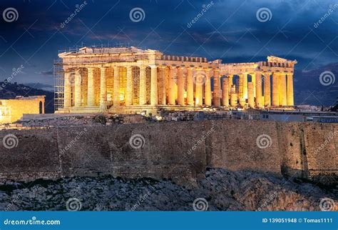 Acropolis Night View Athens Greece Stock Image | CartoonDealer.com #182689021