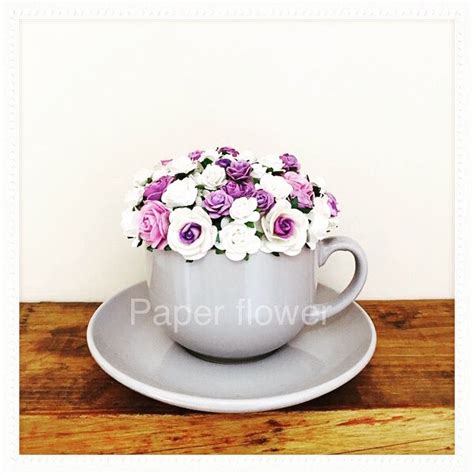 Beautiful paper flower filled cup&saucers https://m.facebook.com/paperflowerswedding/