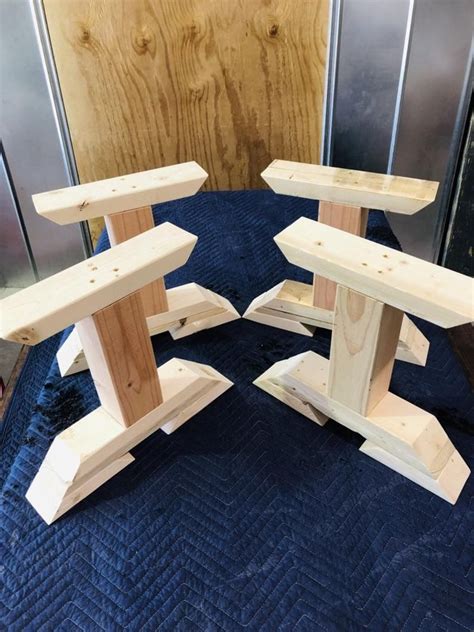 DIY Bench Leg Set, Trestle Style Wooden Bench Legs, Handmade Pedestal Legs, DIY Coffee Table ...