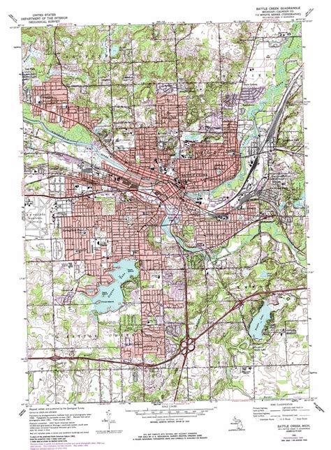 Battle Creek topographic map, MI - USGS Topo Quad 42085c2