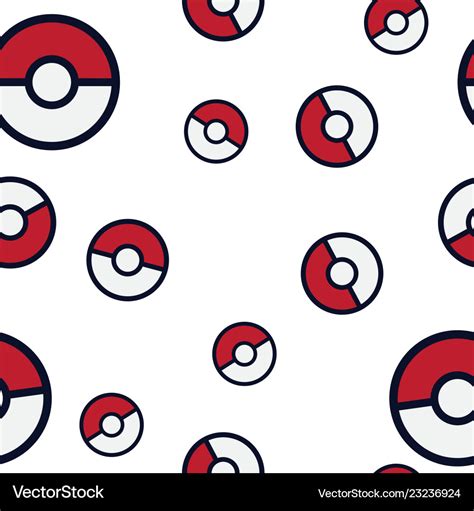 Seamless pattern pokemon go pokeball background Vector Image