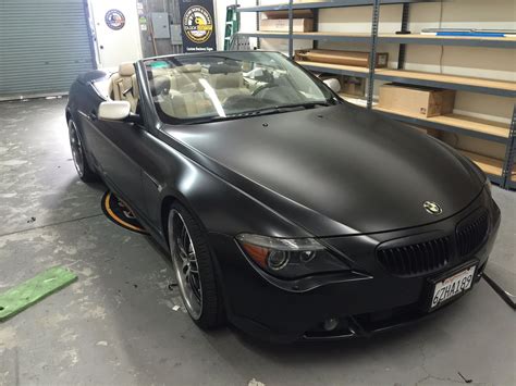 Vehicle Color Change – 13 – After – Satin Black BMW Convertible | Black ...