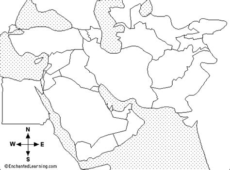 Map Of The Middle East Blank - Crabtree Valley Mall Map