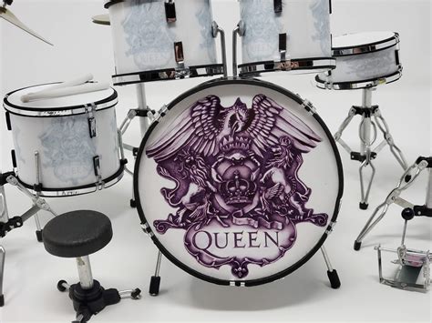 Queen Collectible - Roger Taylor Signature Queen's Crest Miniature Drum ...