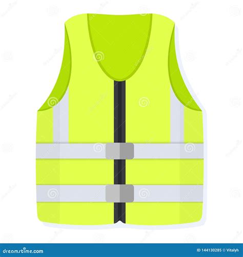 Yellow Safety Vest Flat Style Vector Illustration Stock Vector - Illustration of background ...