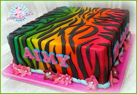 Zebra rainbow cake