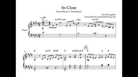 So Close – Disney "Enchanted" (kno Piano Music Transcription) - YouTube