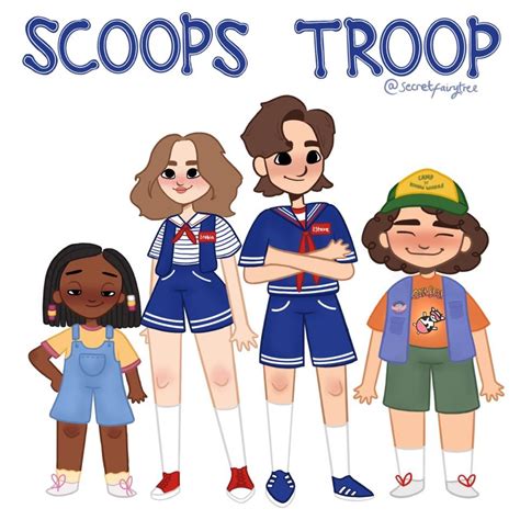 Super cute art of the Scoops Troop by Secretfairytree : StrangerThings | Stranger things art ...