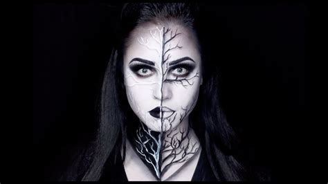 "Black & White" Halloween Makeup Tutorial - YouTube