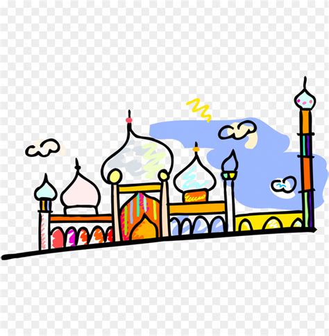 Drawing Painting Cartoon Mosque Masjid Artwork PNG Transparent With ...