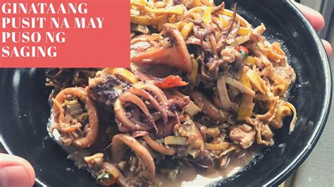 EASY COOKING: Ginataang Pusit na May Puso ng Saging | Affordalicious Pinoy Recipe mga ka-L (Luto ...