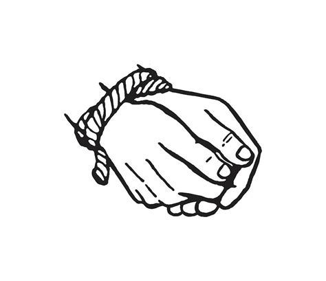 Hands Tied at Wrist with Rope Drawing by CSA Images - Pixels