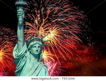 Statue Liberty Fireworks Image & Photo | Bigstock