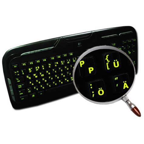 German glowing keyboard stickers