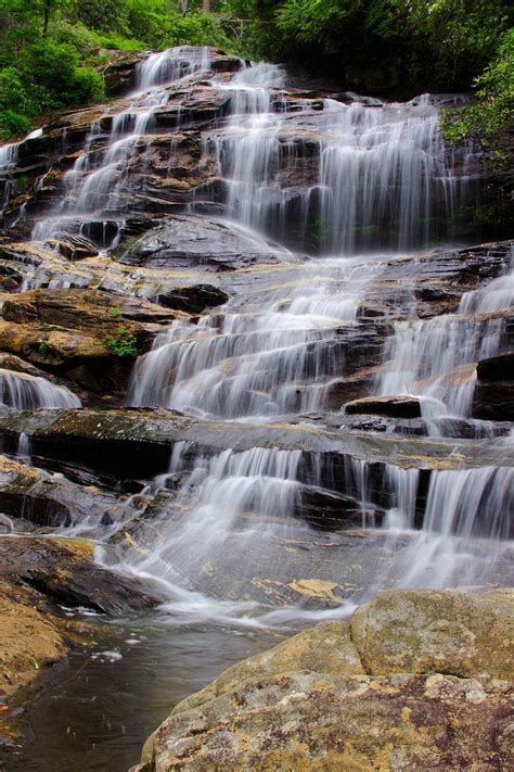 Glen Falls in Highlands NC - waterfall in Nantahala National Forest ...