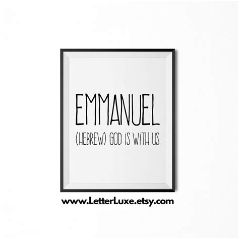 Emmanuel Name Meaning Art Emmanuel Printable Baby Shower - Etsy