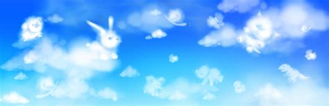 Free Vector | Cloud animals flying in blue sky