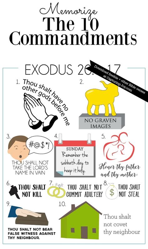 Ten Commandments for Kids | Krsiten Duke Ten Commandments Printable