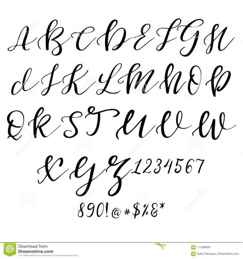 Hand Drawn Vector Alphabet. Calligraphy Letters For Your Design Stock ...