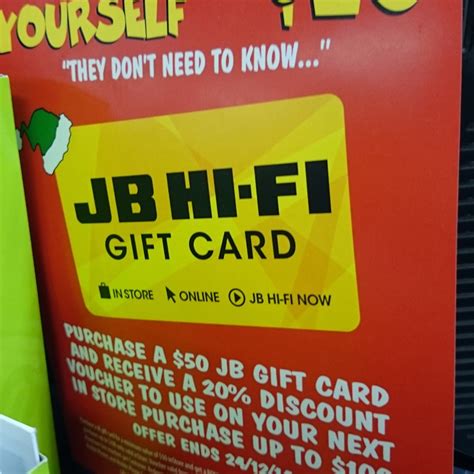 Buy $50 JB Hi-Fi Gift Card, Get Voucher for 20% off (up to Max of $20 off) - OzBargain