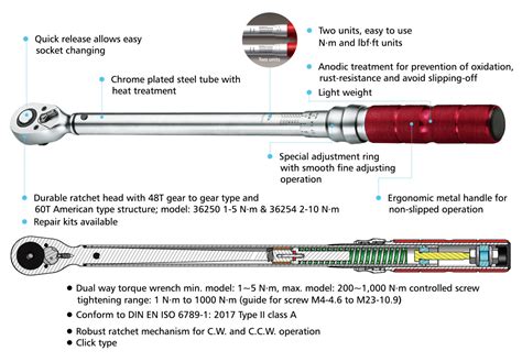 1/2″ Dual Way Torque Wrench 40-200 N·m – William Tools