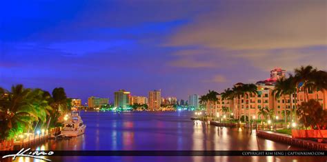 Lake Boca Raton City Skyline Before Sunrise