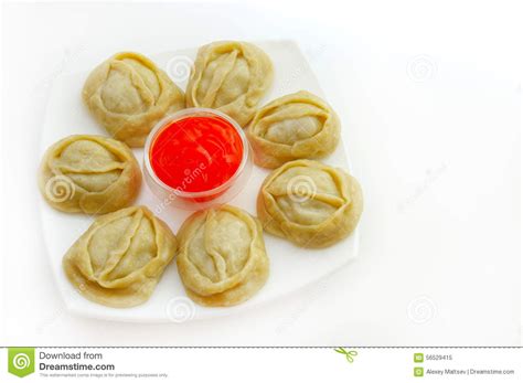 Manti and spicy sauce stock image. Image of organic, restaurant - 56529415