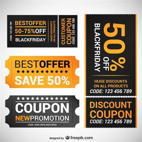 Premium Vector | Black Friday offer coupons