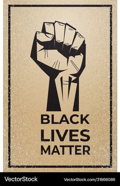 Black lives matter banner raised up fist awareness