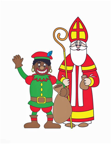 Afbeelding - prent Zwarte Piet en Sinterklaas - Afb 16176