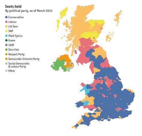 UK general election 2015 - map of Britain: Constituency cartography ...