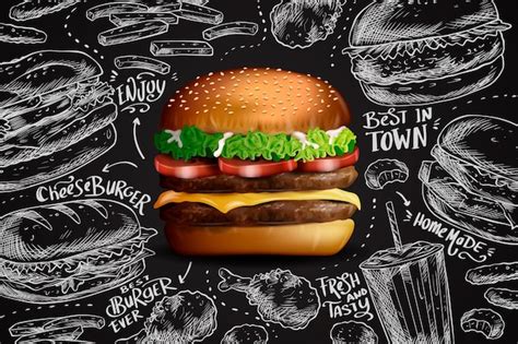 Burguer background Vectors & Illustrations for Free Download | Freepik