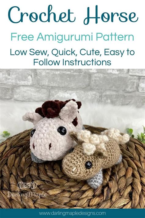 Crochet this adorable horse crochet pattern by Darling Maple Designs ...