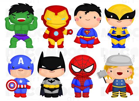 Superheroes Clipart - Superhero Clip Art - Cute Superhero - Free SVG on ...