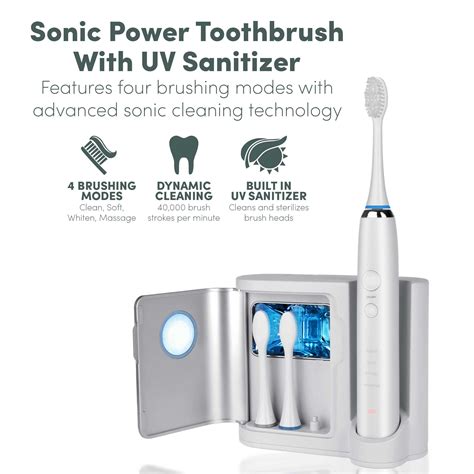 sterline elite sonic power rechargeable electric toothbrush w/ uv ...