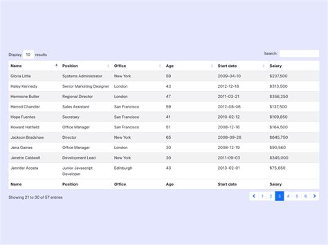 Table Template Bootstrap Free | Cabinets Matttroy