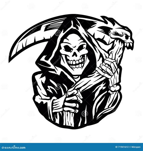 Grim Reaper Sign.grim Reaper Tattoo Stock Vector - Illustration of abstract, black: 71941612