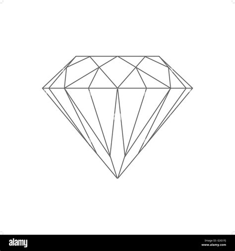 Beautiful line drawing diamond vector illustration isolated on white Stock Vector Art ...