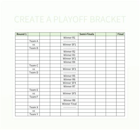 Create A Playoff Bracket Excel Template And Google Sheets File For Free ...