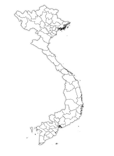 Vietnam Outline Map, Vietnam Blank Map