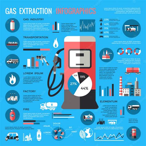 Free Vector | Natural gas extraction infographics