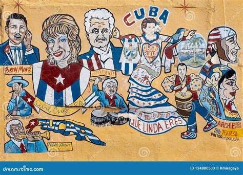 Mural with Famous Cuban Artists at 8th Street in Little Havana ...