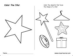 Free star shape activity sheets for school children