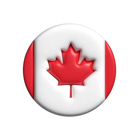 Canada circular flag shape. 3d render 22281585 PNG