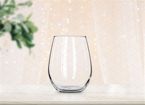 Stemless wine glass stock mockup stock photo containing empty glass ...